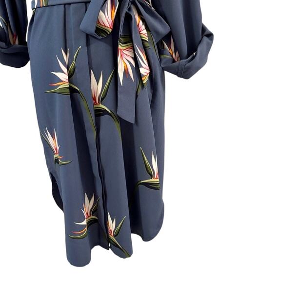 Ann Taylor Button Up T Shirt Dress Floral Small Long Sleeve - Picture 2 of 14